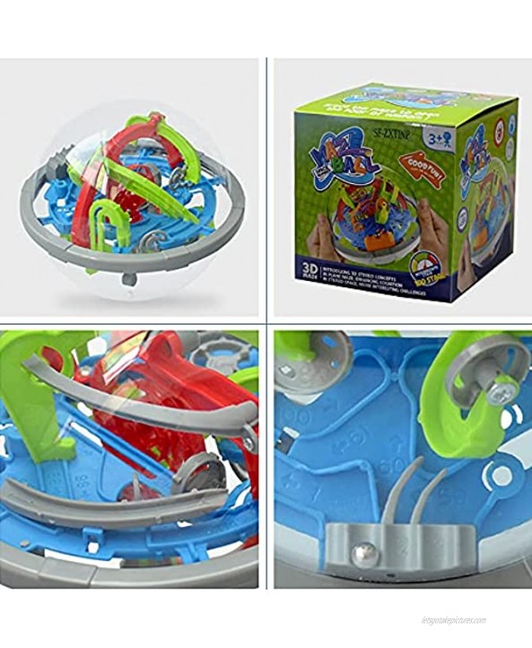 SF-ZXTINP Maze Ball Labyrinth Globe Toys 100 Challenging Barriers Best Gift Magic Puzzle Game Independent Play for Children