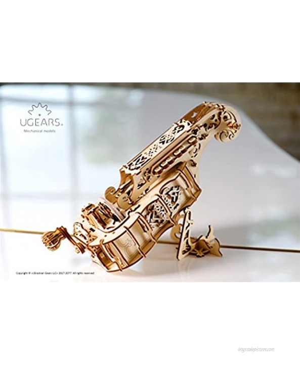 UGears Mechanical Models 3-D Wooden Puzzle Mechanical Hurdy-Gurdy Musical Instrument