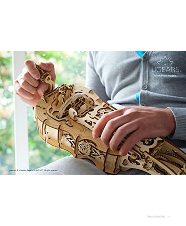 UGears Mechanical Models 3-D Wooden Puzzle Mechanical Hurdy-Gurdy Musical Instrument