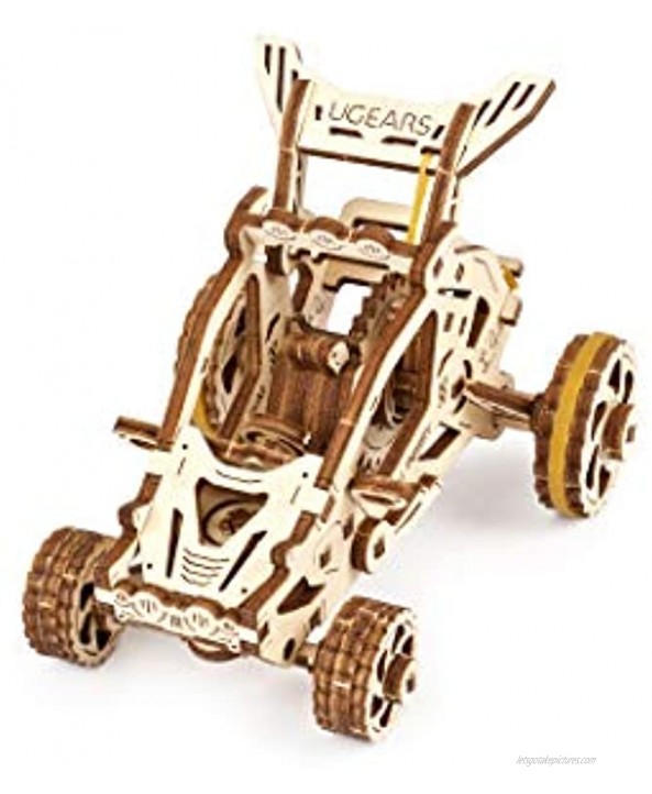 UGEARS Mini Buggy 3D Puzzle for Kids and Adults Small Motor Vehicle Mechanical Model Kit Wooden Model Kits for Adults to Build Easy Self-Assembling Gorgeous Gift for Boys and Girls