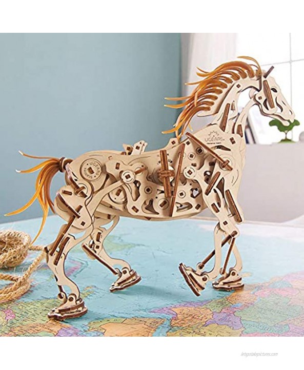 UGears Models 3-D Wooden Puzzle Mechanical Horse Mechanoid