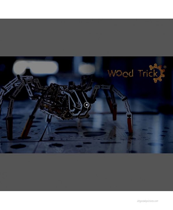 Wood Trick Mechanical Spider 3D Wooden Puzzle Runs up to 7 feet Wooden Model Kit for Adults and Kids to Build