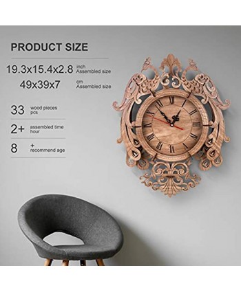 ZMZS 3D Wooden Pendulum Clock Puzzle Wood Models for Adults Build Making Kits Clock-Laser Cut Wood Crafts Gift Retro Wall Clock DIY Construction Toy