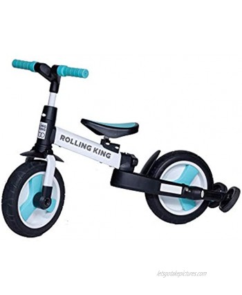Rolling King 3-in-1 Convertible Children Bike for 2-5 Years Old Boys & Girls Starter Bike with Training Wheels Adjustable Seats Multiple Colors