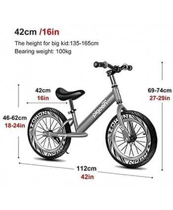 WWFAN Boys Bike 16 Inch Kids Bike Ages 5-9 Kids Lightweight Bikes Youth Mountain Bike No Pedal Beginner Training Bicycle with Air Tire Safe Secure Color : RED