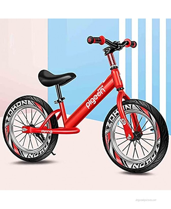 WWFAN Boys Bike 16 Inch Kids Bike Ages 5-9 Kids Lightweight Bikes Youth Mountain Bike No Pedal Beginner Training Bicycle with Air Tire Safe Secure Color : RED