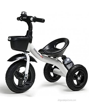 WWFAN Toddlers Tricycle for 2-6 Years Old Boys Girls Adjustable Seat & Handlebar Kids Ride-On Pedal Trike with Titanium Rubber Wheels Safe Secure Color : White
