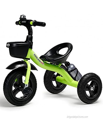WWFAN Toddlers Tricycle for 2-6 Years Old Boys Girls Adjustable Seat & Handlebar Kids Ride-On Pedal Trike with Titanium Rubber Wheels Safe Secure Color : Green
