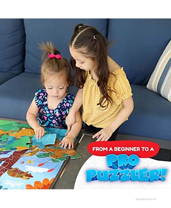 48 Piece Floor Puzzle for Kids & Treasure Map System Jigsaw Puzzles for Kids Toddlers Preschool Age 3,4,5,6 Extra Large Childrens Puzzles 2 x 3 feet Long