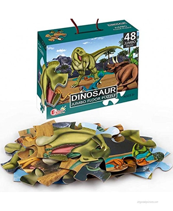 48 Piece Jumbo Floor Puzzie for Kids Ages 3-6 Dinosaur Puzzles for Toddler Children Learning Preschool Educational Puzzles Toys for Boys and Girls