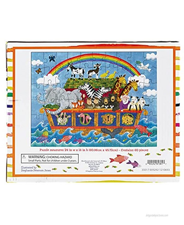 C.R Gibson BJP7-21430 Noah's Ark 60-Piece Jigsaw Puzzle for Kids 24'' W x 18'' H