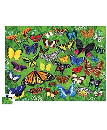 Crocodile Creek Thirty-Six Butterflies 100 Piece Jigsaw Puzzle in Canister Includes Educational Animal Finder Sheet for Ages 5 Years and Up 1 ea