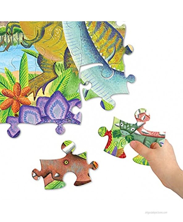 eeBoo Age of The Dinosaur Puzzle for Kids 100 Pieces