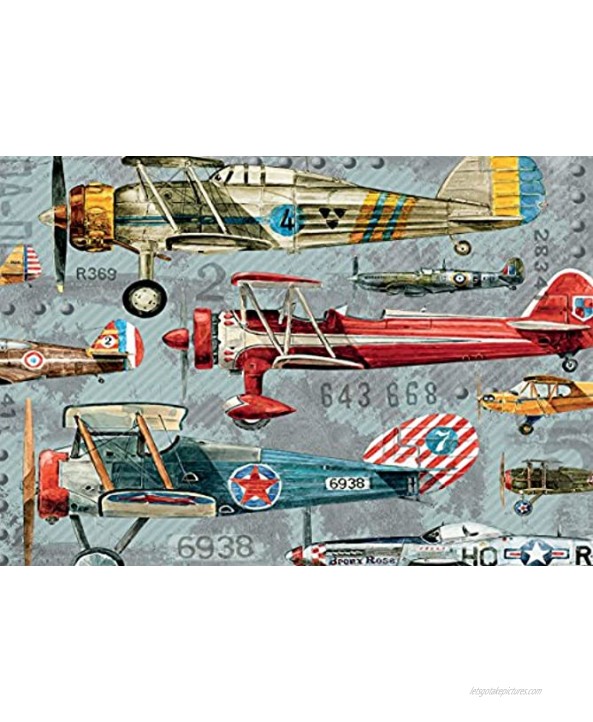 LANG 1000 Piece Puzzle -Planes Artwork by Artly Linen Finish 29” x 20 Completed