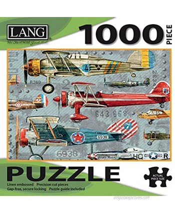 LANG 1000 Piece Puzzle -"Planes" Artwork by Artly Linen Finish 29” x 20" Completed