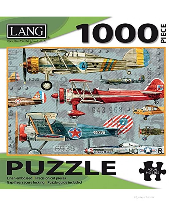 LANG 1000 Piece Puzzle -Planes Artwork by Artly Linen Finish 29” x 20 Completed