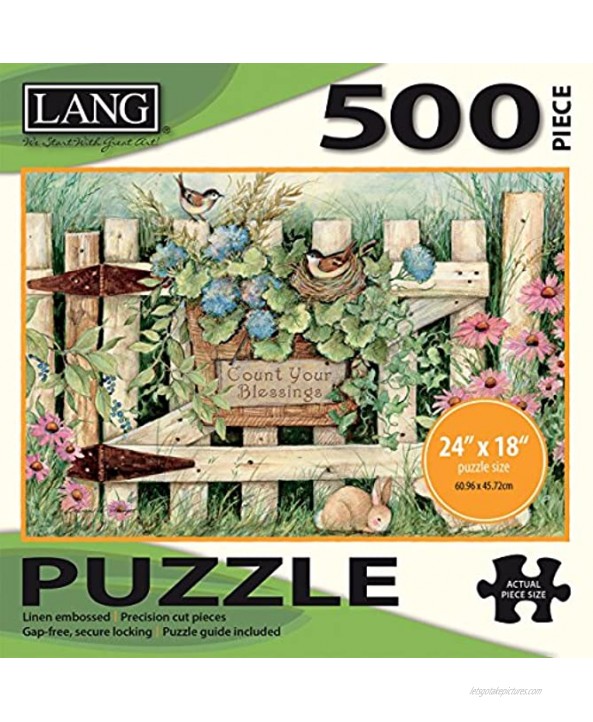 LANG Garden Gate 500 Piece Jigsaw Puzzle Artwork by Susan Winget