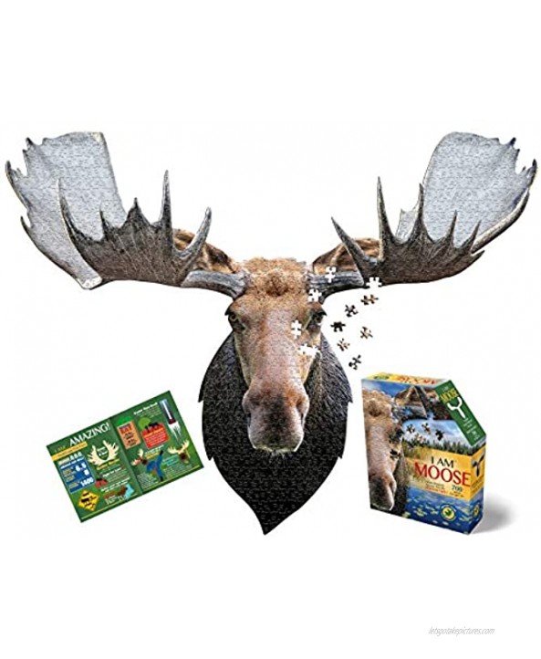 Madd Capp Puzzles I AM Moose 700 Pieces Animal Shaped Jigsaw Puzzle