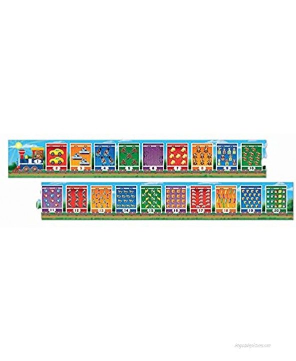 Melissa & Doug Number Train Jumbo Floor Puzzle Easy-Clean Surface Promotes Hand-Eye Coordination 20 Pieces 96” L x 7” W