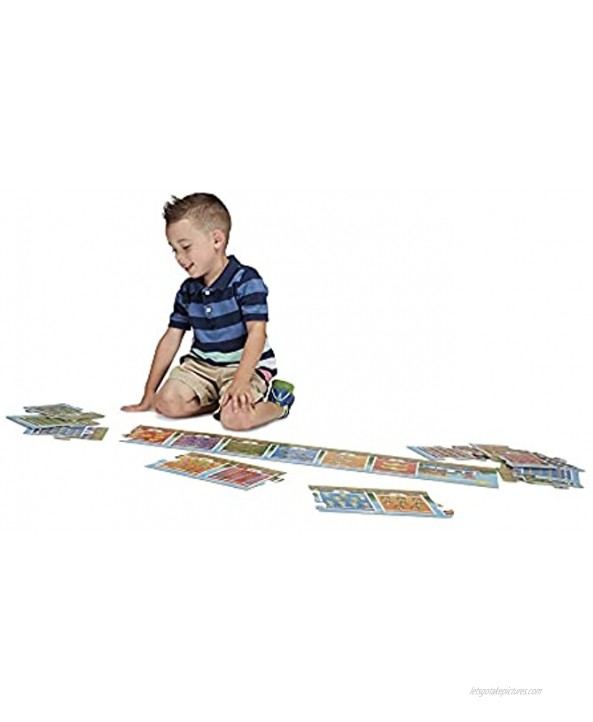 Melissa & Doug Number Train Jumbo Floor Puzzle Easy-Clean Surface Promotes Hand-Eye Coordination 20 Pieces 96” L x 7” W