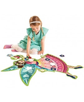 Peaceable Kingdom Shimmer & Glitter Fairy Floor Puzzle – 50pc Giant Floor Puzzle for Kids Ages 5 & up – Fun-Shaped Puzzle Pieces – Great for classrooms