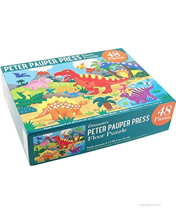 Peter Pauper Press Dinosaurs Kids' Floor Puzzle 48 Pieces 36 inches Wide x 24 inches high
