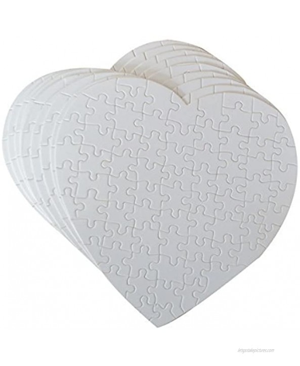Set of 4 DIY White Blank Puzzle 11.5 X 8 Create A Jigsaw Puzzle SheetsTwo Hearts and Two Rectangles