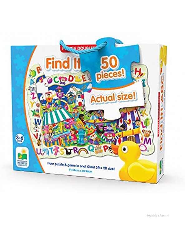 The Learning Journey Puzzle Doubles Find It! ABC Large Floor Puzzle For Kids Ages 3-5 ABC Puzzles For Kids Ages 3-5 Alphabet Puzzle Award Winning Educational Toys