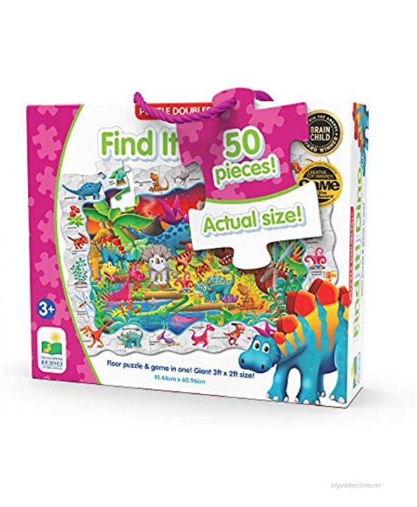 The Learning Journey Puzzle Doubles Find It! Dinosaurs Dino Floor Puzzle Dino Puzzle Kids Dinosaur Puzzle Jumbo Puzzle For Kids Ages 3-5 Award Winning Educational Toys