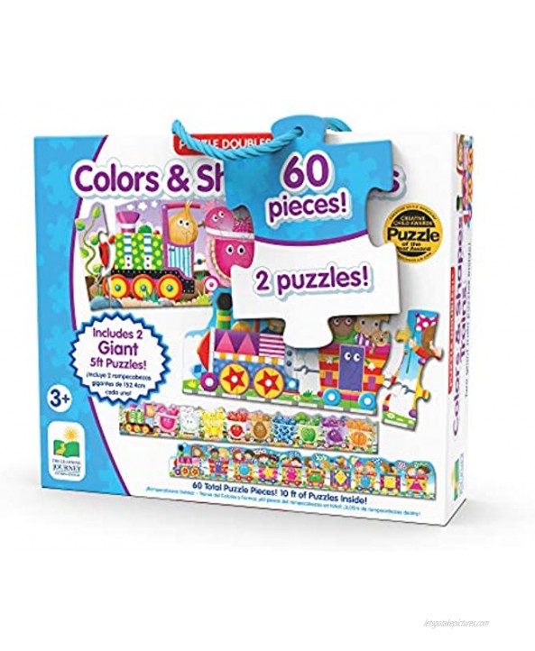 The Learning Journey: Puzzle Doubles Giant Colors and Shapes Train Floor Puzzles 10 ft of Puzzles Inside 60 Pieces Award Winning Toys