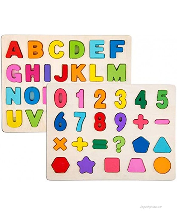 Alphabet Blocks Learning Puzzle | Wooden Upper Case Letter and Number Learning Board Toy Ideal for Early Educational Learning for Kindergarten Toddlers & Preschools