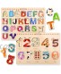 Aomola Wooden Puzzles for Toddlers,Alphabet ABC Numbers Toddler Puzzles Set,Kids Educational Preschool Pegged Puzzles,Learning Toys Gift for 3 Year Old and Up Boys and Girls