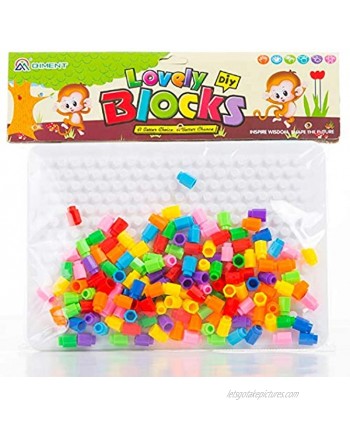Barrel Nails Pegboard Educational Jigsaw Puzzle Mix Colour Creative DIY Mosaic Toys for Kids Children Age Over 3 Years Old White