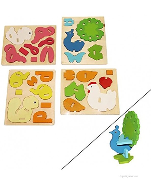 Educational 3D DIY Wooden Toy | 4 Pack Puzzle Assemble Your Own Sea Animals for Toddlers and Kids. Fun Shapes and Colors. …