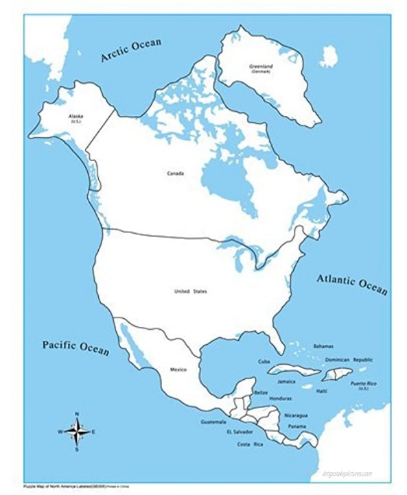 Kid Advance Montessori Puzzle Map of North America with Control Maps