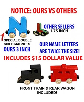 Kids Educational Toy Wooden Train Letter Name Puzzle Large Train Letters 3 Inch Each Handmade Learn-Play & Kids Room Décor