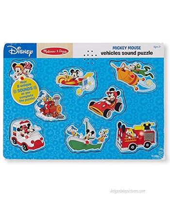 Melissa & Doug Disney Mickey Mouse and Friends Vehicles Sound Puzzle 8 pcs