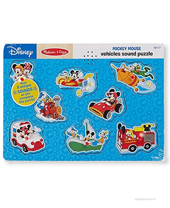 Melissa & Doug Disney Mickey Mouse and Friends Vehicles Sound Puzzle 8 pcs
