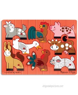 Melissa & Doug Farm Animals Mix 'n Match Wooden Peg Puzzle 8 pcs