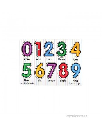 Melissa & Doug See-Inside Numbers Peg Puzzle & 1 Scratch Art Mini-Pad Bundle 03273