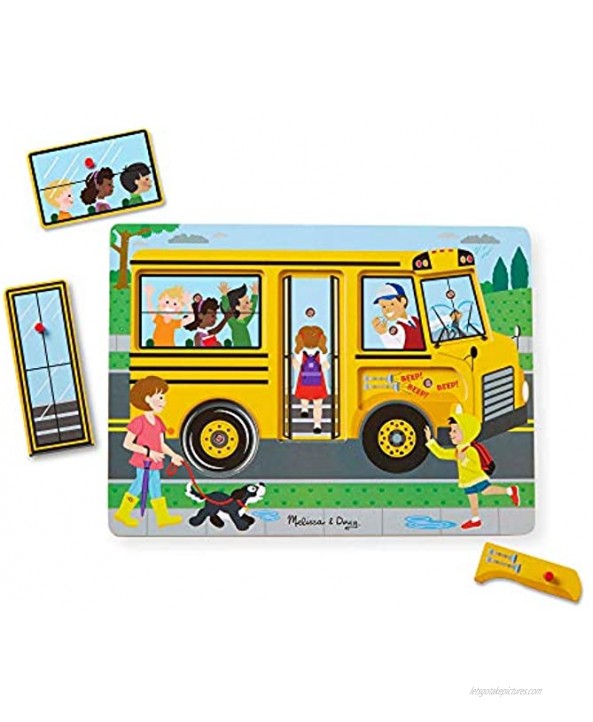 Mickey Mouse & Friends Vehicles Wooden Sound Puzzle & Wheels on The Bus Sound Puzzle