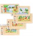 PCGAGA Kids Wooden Toys Peg Puzzle Set for Kids Ages 3-5 Wooden Jigsaw,Farm,Preschool Educational Learning Toys Set for Toddlers Boys and Girls