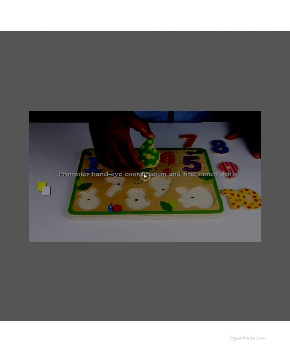 Pidoko Kids Numbers Sound Puzzle Wooden 123 Counting Board Learning and Educational Toys for Toddlers