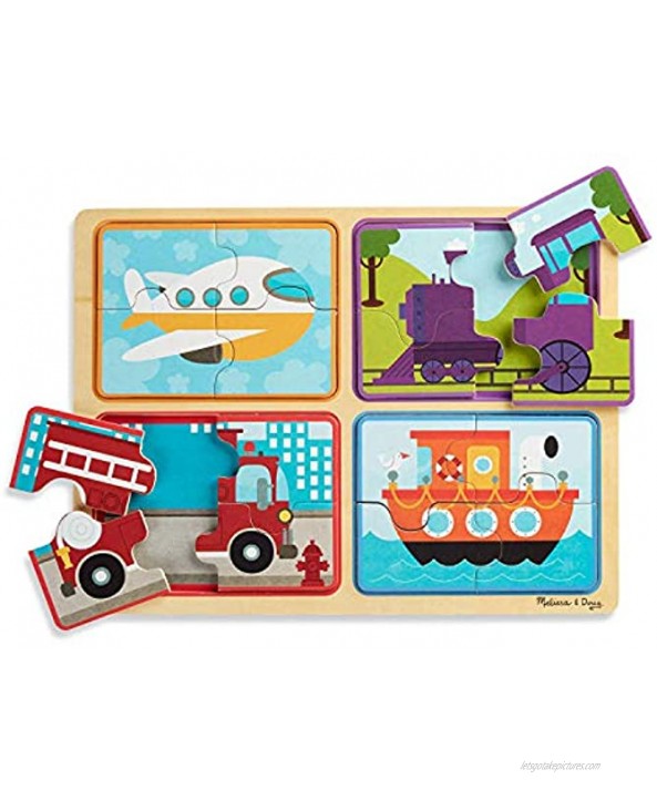 Ready Set Go Vehicle: Natural Play Wooden x Puzzle & 1 Me l i ssa & Doug Scratch Art Mini-Pad Bundle 31361
