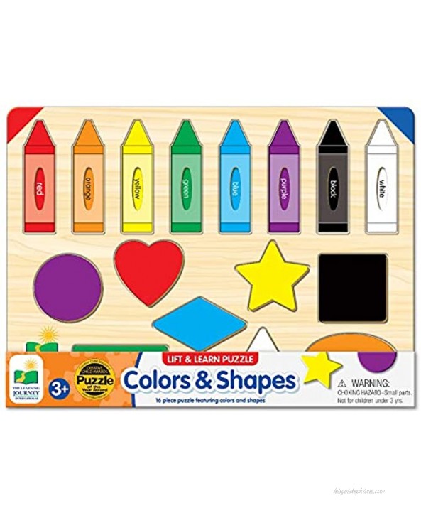 The Learning Journey Lift & Learn Puzzle Colors & Shapes Preschool Toys & Gifts for Boys & Girls Ages 3 and Up Award Winning Toy