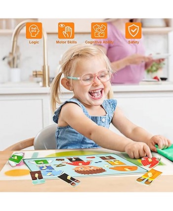 Wooden Jigsaw Puzzles for Kids Ages 2-4 Toddler Puzzles Preschool Educational Toys Educational Knob Puzzle for Kids Age 2 3 4 Years