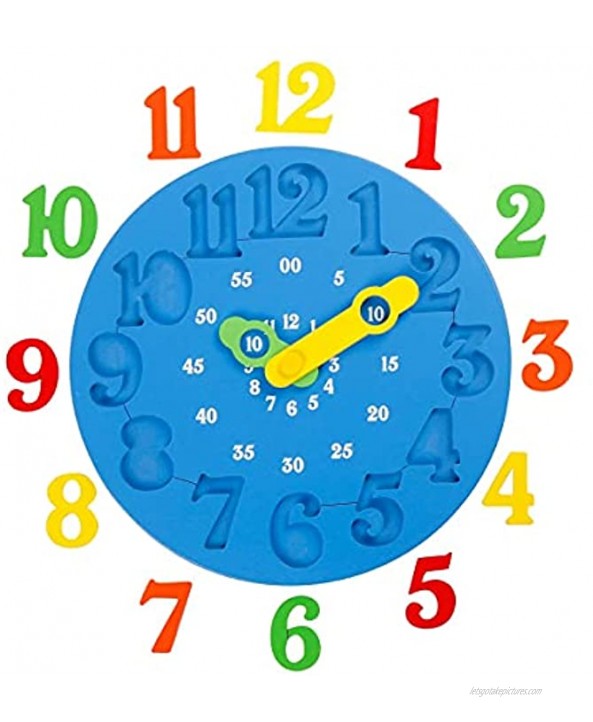 Wooden Puzzles for Kid Multi Educational 12-Piece Counting Numbers Math Clock Number Kids Puzzle Game with Stand | Preschool Number Toy Helps Improve Fine Motor Skills Puzzles Kit Ages 3+