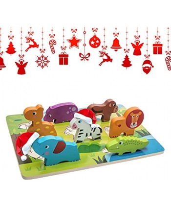Wooden Puzzles for Toddlers 1 year and Up Chunky Animal Puzzles for Toddlers