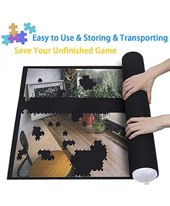 Cangroo Puzzle Mat Roll up,Portable Puzzle Storage Felt Mat Puzzle Saver Store and Transport,Store Puzzles up to 1500 Pieces,with Mini Pump,3 Fastening Straps,Inflatable Tube & 46" X 26" Felt Mat