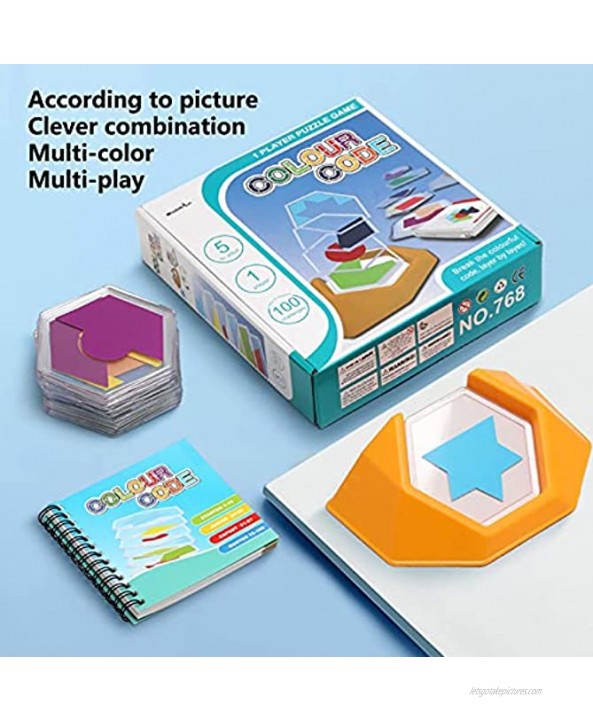 Evonecy Color Code Puzzle Games Tangram Board Puzzle Toy Easy to Operate Concentrate Problem‑Solving Skills for Kids for Floor for Children for Table for HomeColorful high Version